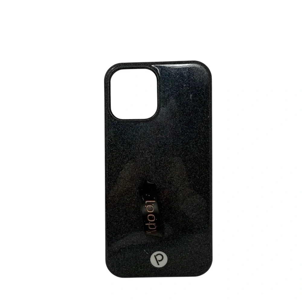 Loopy phone case & loop for iPhone 12 Pro Max black sparkle